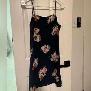 Navy floral shift dress